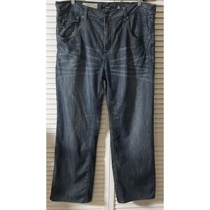 Marc‎ Ecko Mens Jeans Straight Leg Embroidered Y2K Retro 40x30 Baggy Street Wear